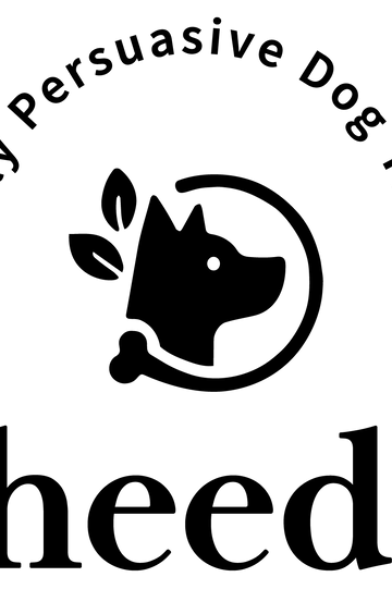 Logo of Wheedles Purely Persuasive Dog Treats with a dog icon and text on a white background