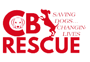 Logo of CBY Rescue with text 'Saving Dogs... Changing Lives' and images of a dog and a person.